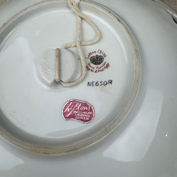 Vintage Lefton Plate Pink Roses Gold Edge NE650R Hand Painted - Picture 3 of 4